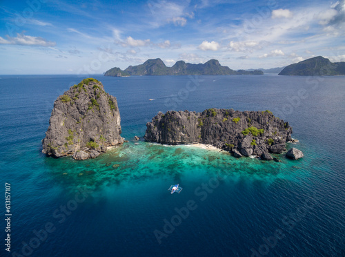 Island near the Big Lagoon in El Nido, Palawan, Philippines. Tour A route.