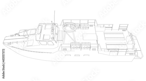 Warship icon outline. Military ships and naval vessels. isolated vector images. Military ship outline vector. Military vehicle template vector isolated on white..