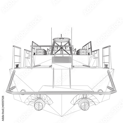 Warship icon wireframe. Military ships and naval vessels. isolated vector images. Military ship wireframe vector. Military vehicle template vector isolated on white. 3D..