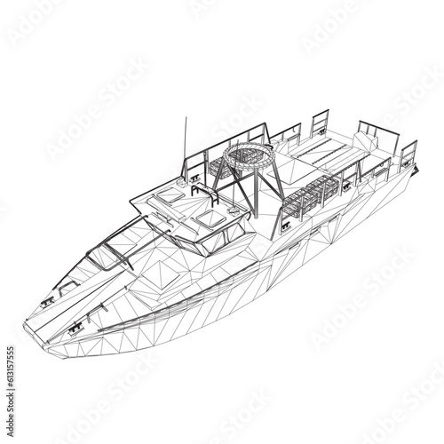 Warship icon wireframe. Military ships and naval vessels. isolated vector images. Military ship wireframe vector. Military vehicle template vector isolated on white. 3D..