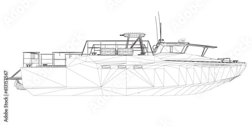 Warship icon wireframe. Military ships and naval vessels. isolated vector images. Military ship wireframe vector. Military vehicle template vector isolated on white. 3D..