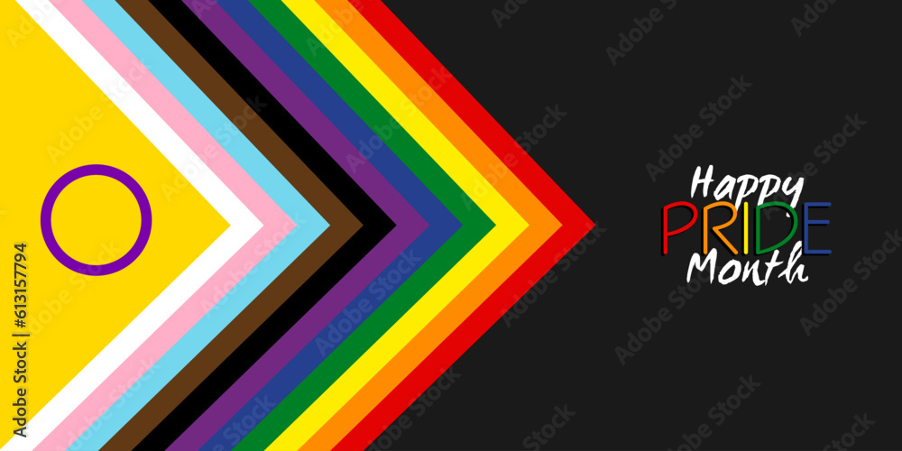 Poster Inclusive Pride Background with Progression Pride Flag Colours ...