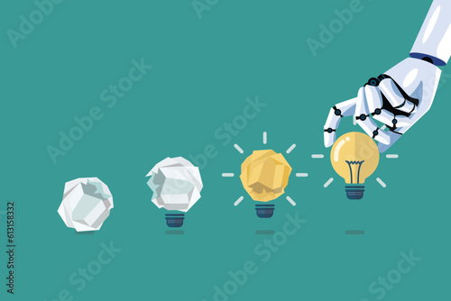 Robot changing gabage to idea