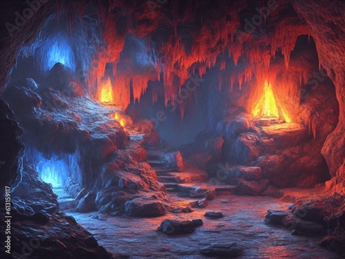 Flame cave entrance inside