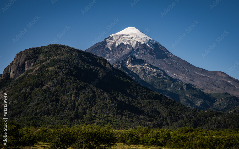 Fototapeta premium panoramic view of lanin volcano in patagonia argentina