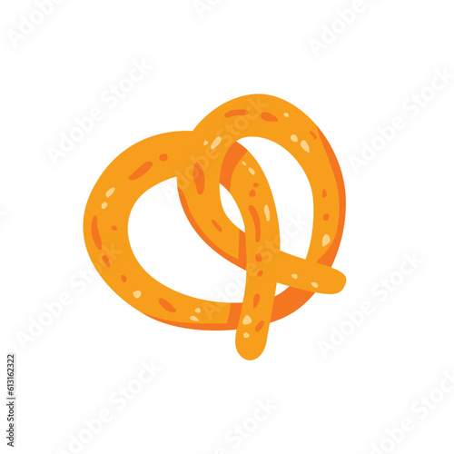 Delicious pretzel food cartoon vector illustration