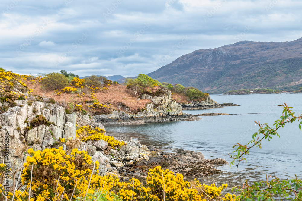 Stunning panorama, view of Scottish landscape, Highlands, Scotland, Isle of Sky