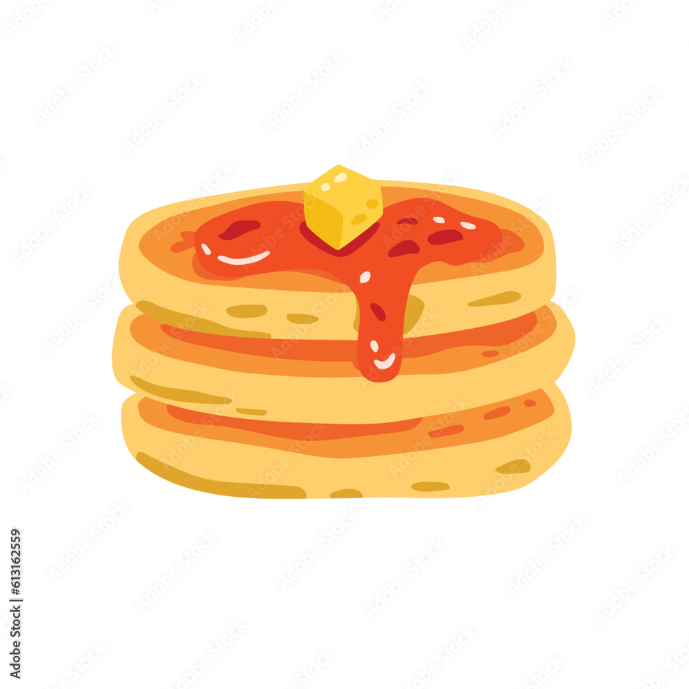 Tasty pancake with syrup cartoon vector illustration Tasty pancake with syrup cartoon vector illustration