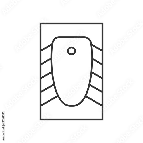 Vector squat toilet line icon, top view