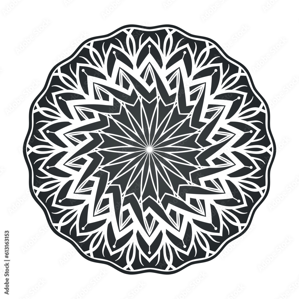Elegent black mandala pattern illustration vector