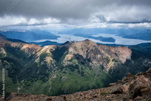 beautiful view of the peaks of the andean mountain range photo