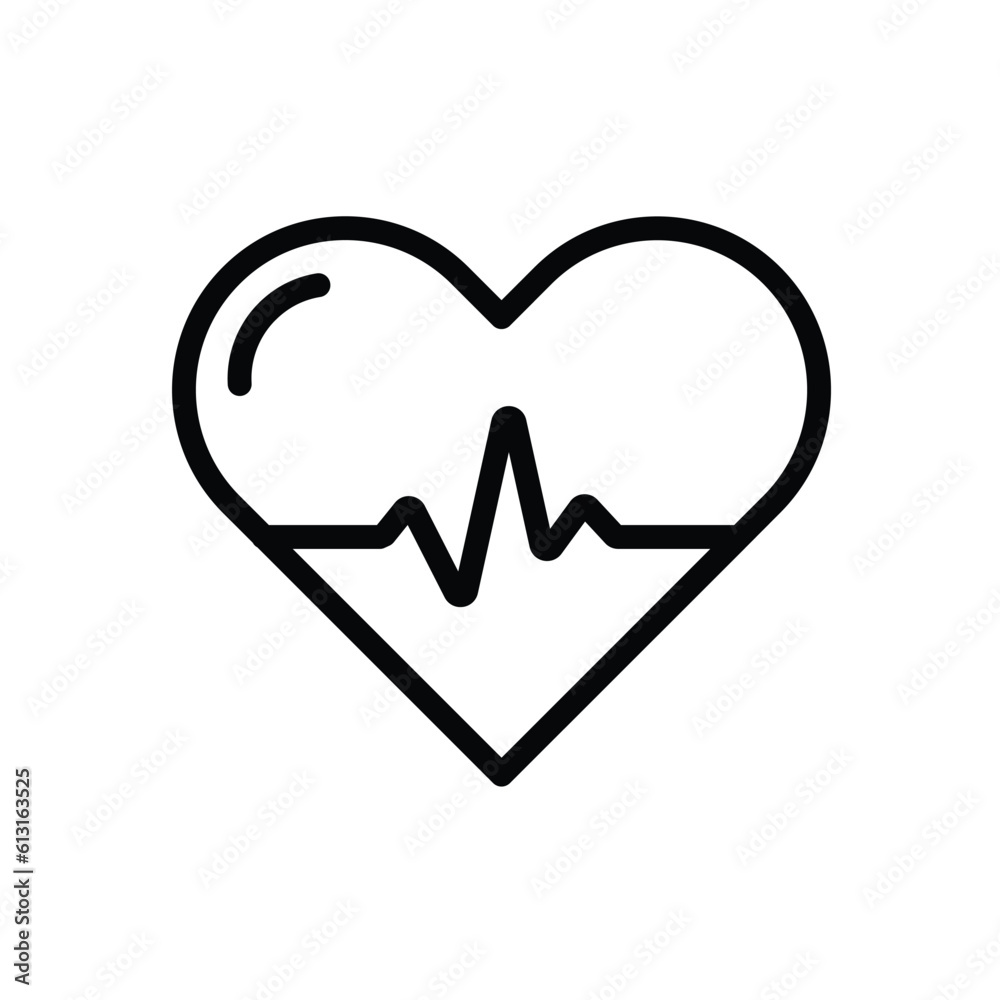 Hospital / Heartbeat Thin line icon - Medical Health - EDITABLE STROKE - EPS Vector