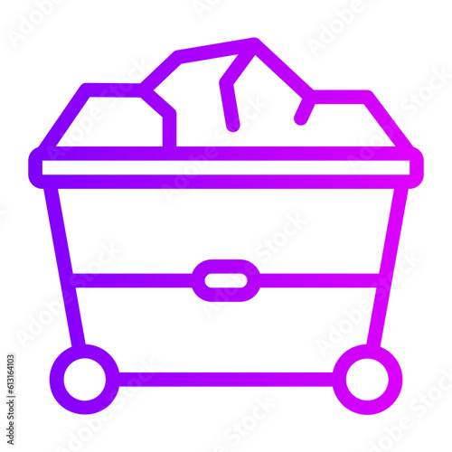 mine cart gradient icon