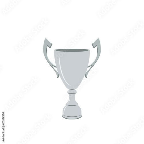 Srebrny puchar, nagroda dla zwycięzcy. Drugie miejsce. Trofeum dla wicemistrza. Wektorowa ilustracja.