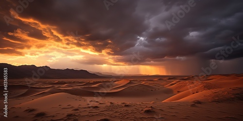 AI Generated. AI Generative. Sand dune desert landscape outdoor wild sand scene. Explore adventure travel vibe. Graphic Art