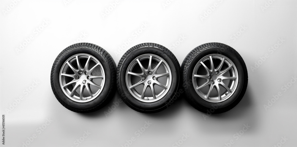 automobile rubber tyre road object wheel car isolated tire auto background. Generative AI.