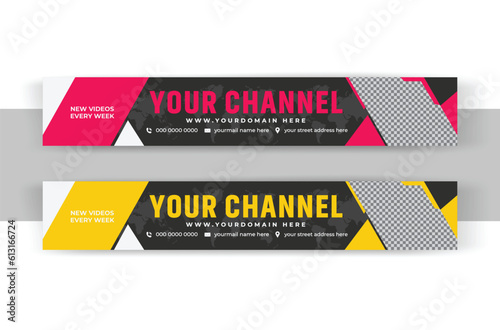 modern business Gaming YouTube Channel cover template and YouTube Banner Thumbnail Design with social media service for you