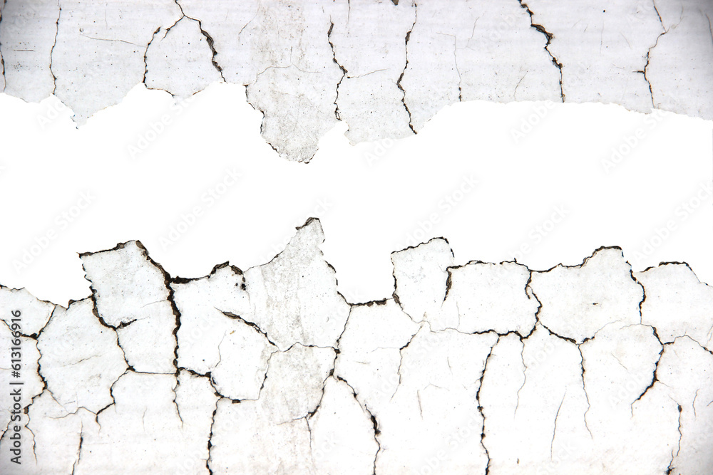 White cement walls, old, dirty and cracked surfaces with white background. White cement walls, old, dirty and cracked surfaces with white background.