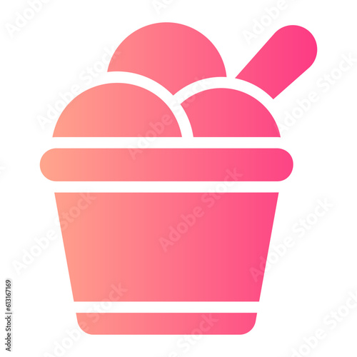 ice cream cup gradient icon