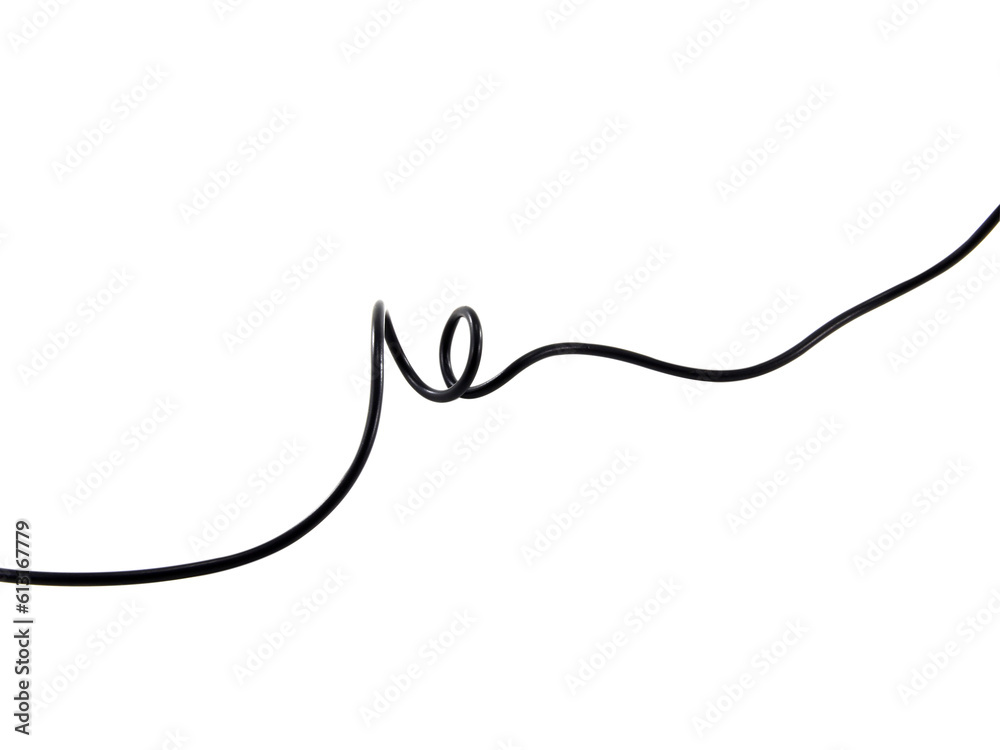 black wire cable of usb and adapter isolated on white background.Electronic Connector.Selection focus. black wire cable of usb and adapter isolated on white background.Electronic Connector.Selection focus.
