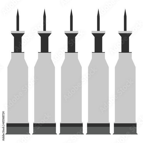 tank shell, depleted uranium, vector illustration 