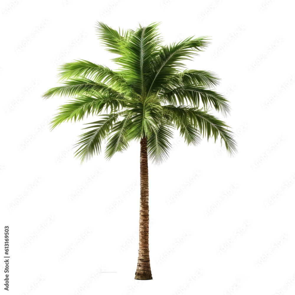 Obraz premium Tropical Paradise: Palm Tree Isolated on Transparent Background Generative AI