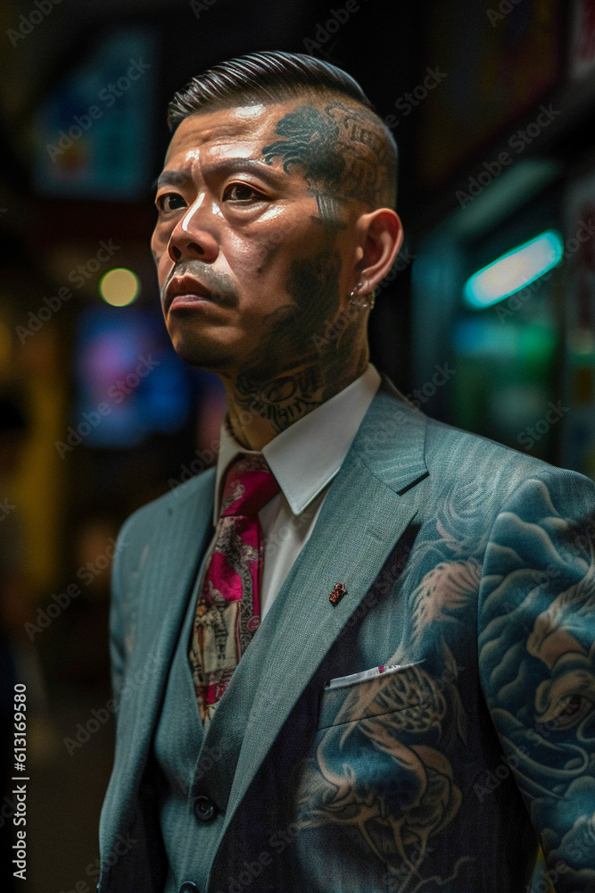 A Yakuza Man in Suit - generative AI A Yakuza Man in Suit - generative AI