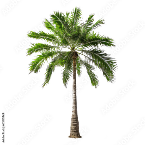 Tropical Paradise  Palm Tree Isolated on Transparent Background Generative AI