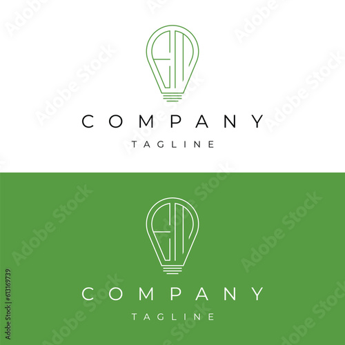 Letter EM initial lamp solution bulblight icon logo design vector template