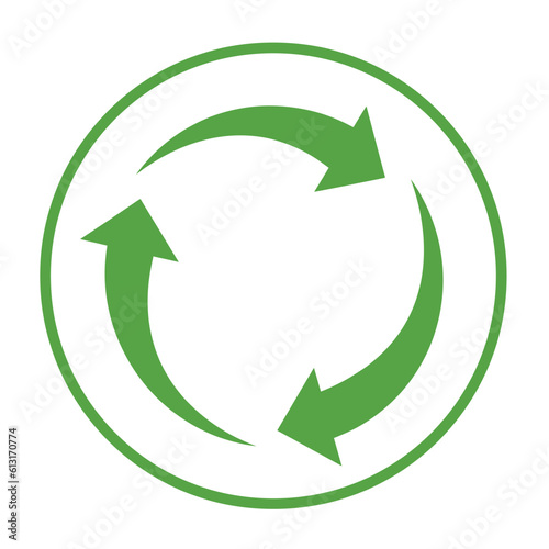 Recycle icon vector. Arrows recycle eco symbol vector illustration.  Cycle recycled icon. Recycled materials symbol. Recycle symbol on white background