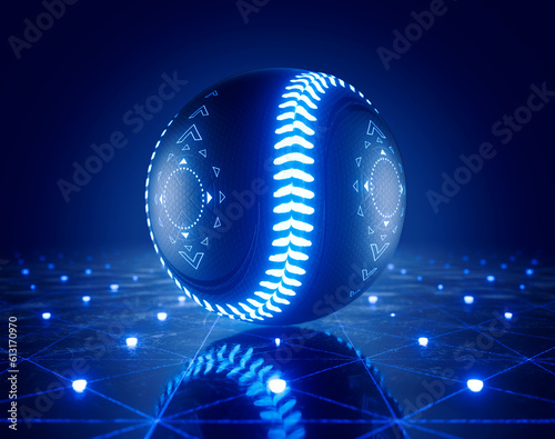 Futuristic Baseball Ball And Stage