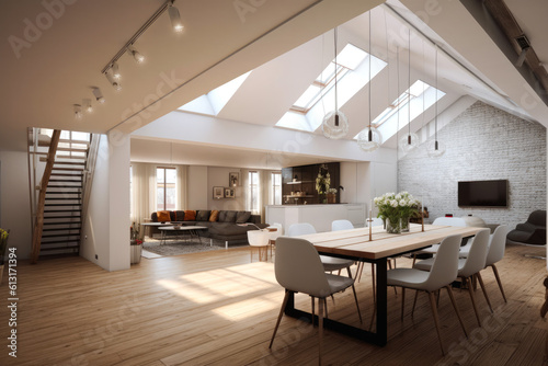 Obraz na plátně Architectural photography of a modern livingroom