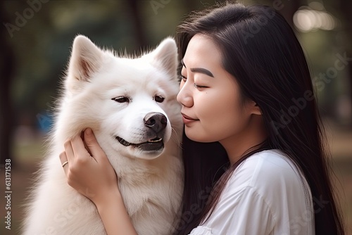 woman with a dog