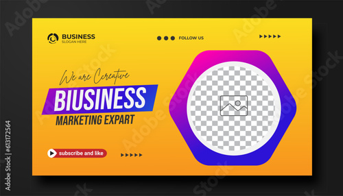 YouTube video thumbnail for workshop promotion Corporate thumbnail and web banner template	