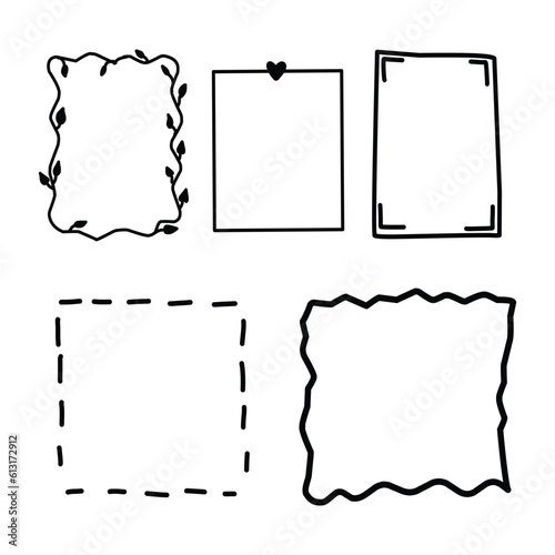 Set of Hand drawn Frames. Handmade doodles EPS Vector