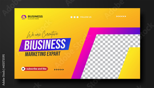 YouTube video thumbnail for workshop promotion Corporate thumbnail and web banner template	