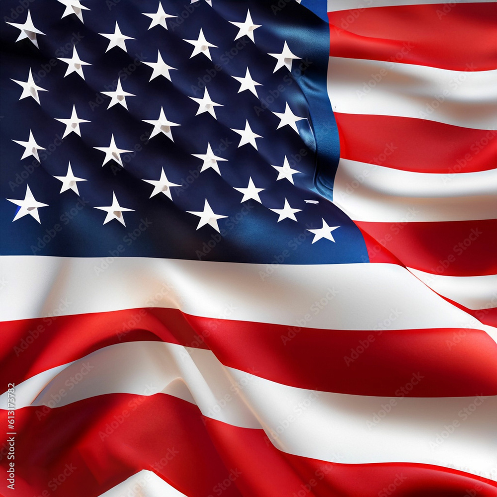 American flag on 4th July independes celebration