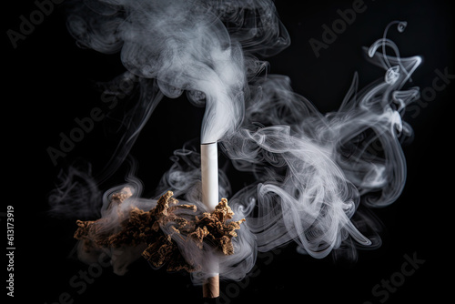 Cigarette smoke attacks the lungs causing lung cancer. generative AI.