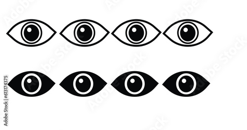 Eye vector icon. Set of eye icon.