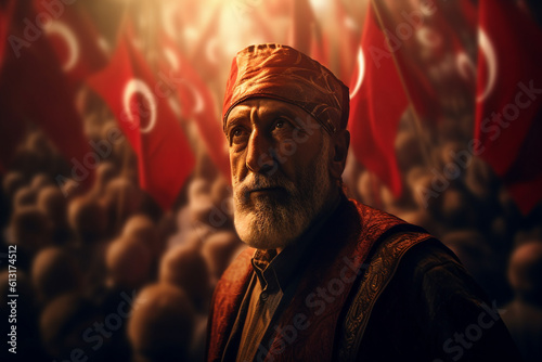 30 ağustos. Victory Day is a national holiday of Turkey. Anitkabire. Flag symbol of Turkey. Zafer Bayramı. celebration republic. 30 August Kutlu Olsun Greeting card template. Generative AI