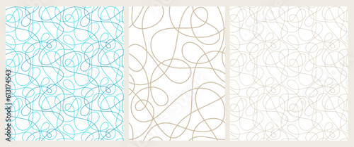 Fun line doodle seamless pattern. Creative abstract Thin Line or Dotted Line drawing background for children or trendy design. Full Vector Texture