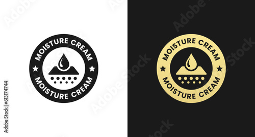 Moisture cream label or Moisture cream logo vector isolated in flat style. Best Moisture cream label vector for product packaging design element. Moisture cream logo for packaging design element.
