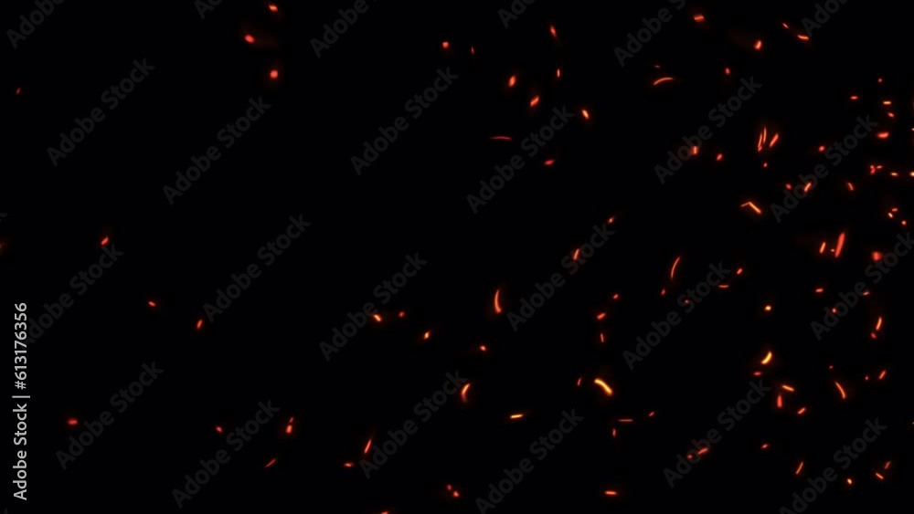 Abstract seamless loop glow fire particles ash sparks rising up animation with transparent alpha channel can be used for overlay your project background. 4K 3D chaotic motion of fiery orange glowing f Abstract seamless loop glow fire particles ash sparks rising up animation with transparent alpha channel can be used for overlay your project background. 4K 3D chaotic motion of fiery orange glowing f