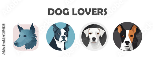 dog animal lover, species dog logo vector