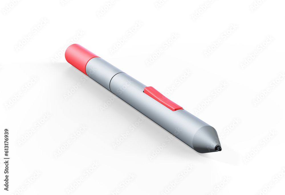 Top view of graphic tablet and pen for illustrators, designers and photographers isolated on black background. 3d rendering Top view of graphic tablet and pen for illustrators, designers and photographers isolated on black background. 3d rendering