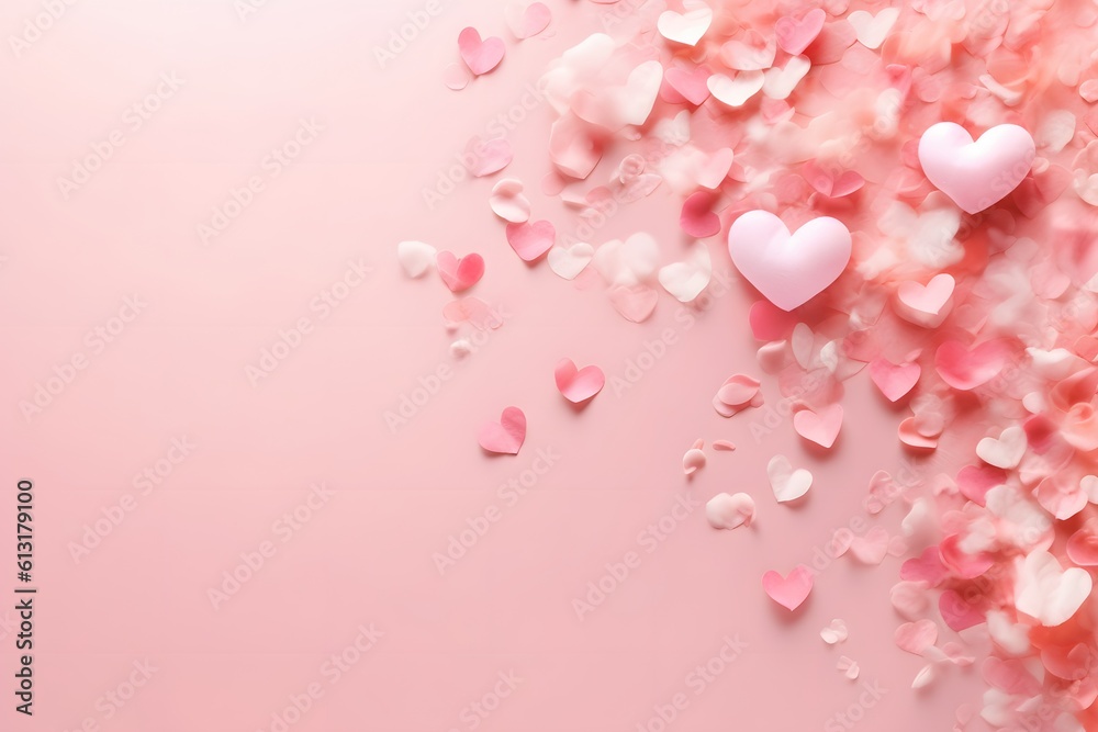 valentine heart on pink background. generative ai