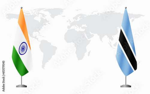 India and Botswana flags for official meeting