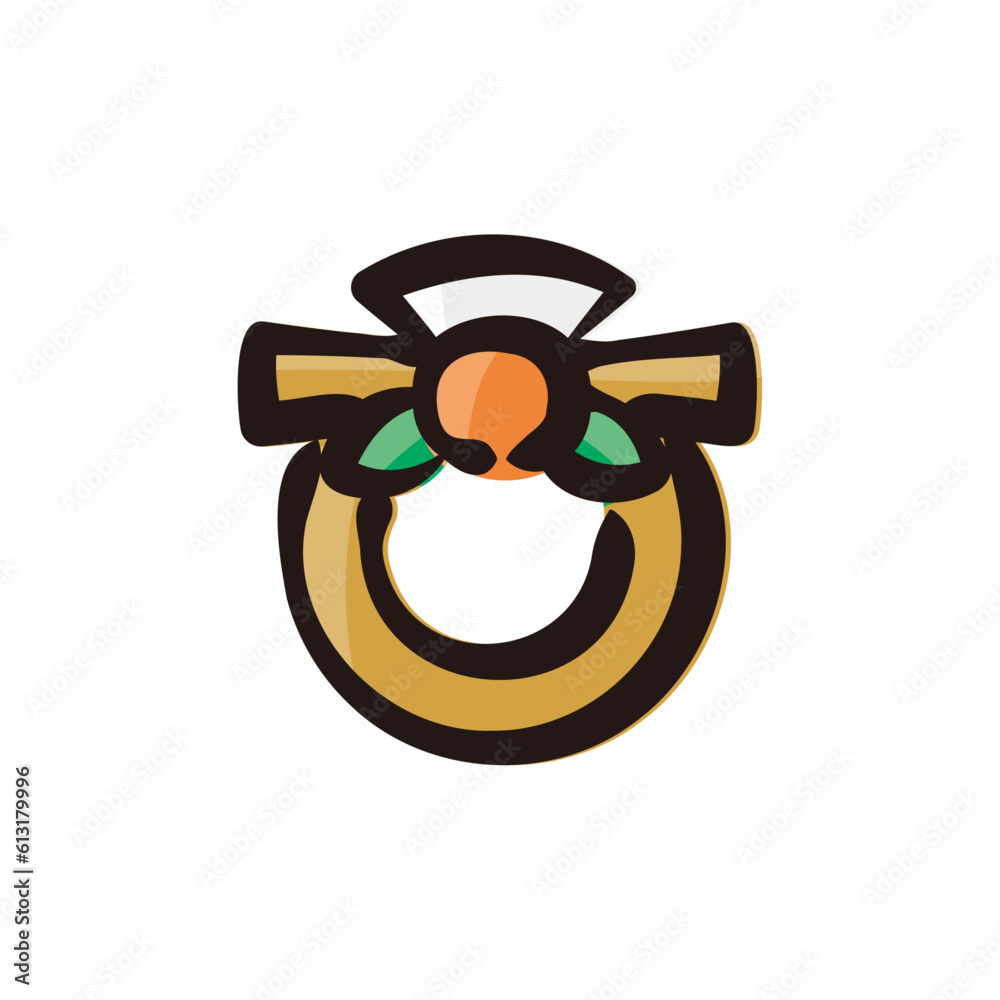 Shimekazari - Japanese new year icon/illustration (Hand-drawn line, colored version) Shimekazari - Japanese new year icon/illustration (Hand-drawn line, colored version)