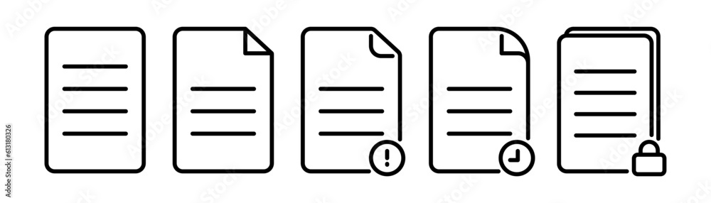 File icon set. Outline document symbol. Clipboard in line. Outline file icon. Linear document. File sign in line. Document in vector. Stock illustration File icon set. Outline document symbol. Clipboard in line. Outline file icon. Linear document. File sign in line. Document in vector. Stock illustration