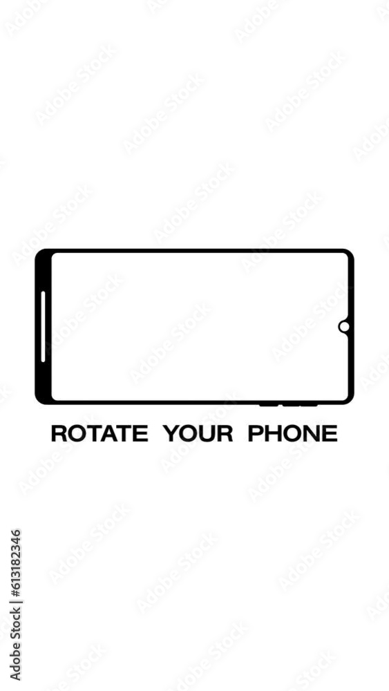 Vertical video animation with the message rotate your phone. Seamless loop Vertical video animation with the message rotate your phone. Seamless loop